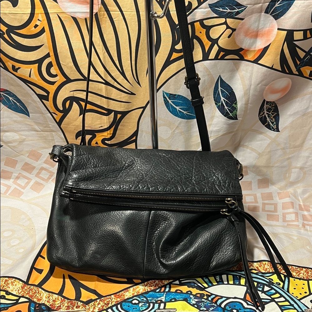 Margot Flap Over Green Crossbody Leather Bag